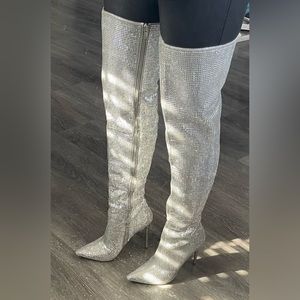 Over the knee rhinestone Steve Madden boots